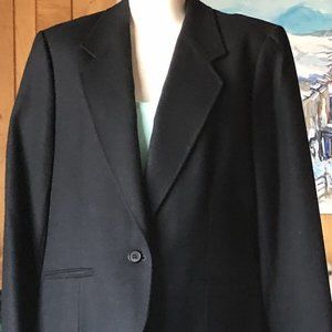 Vintage Pendleton Blazer ~ Classic One Button ~ 100% Virgin Wool~Black ~Bust 42"